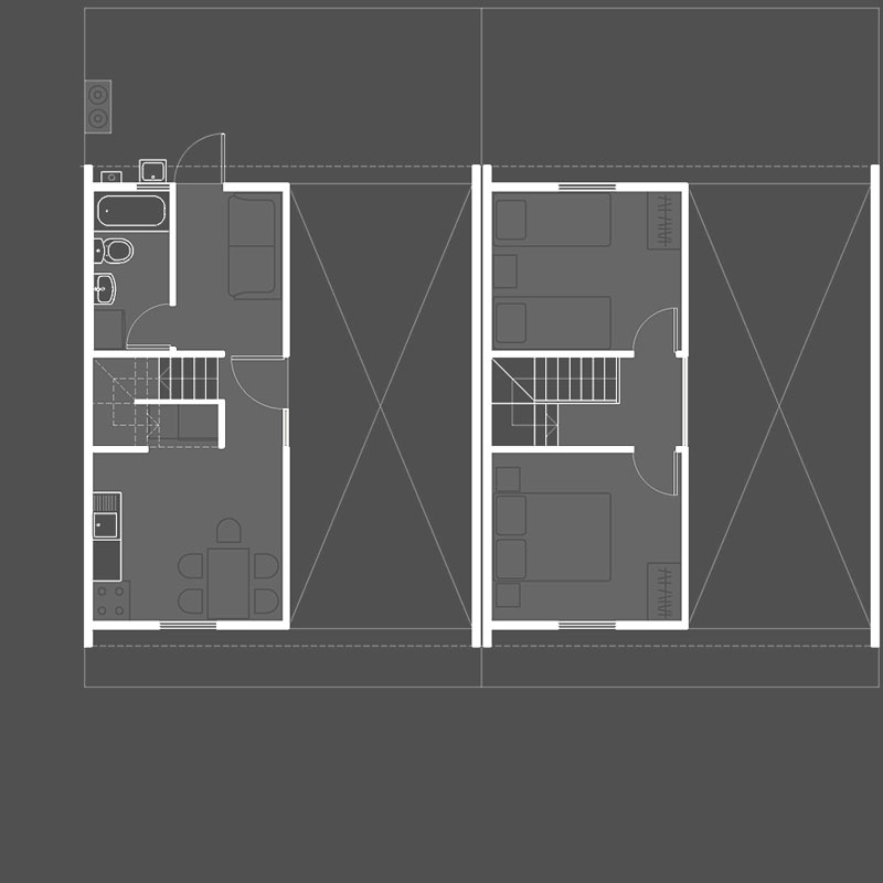 Plano de la vivienda en su entrega inicial