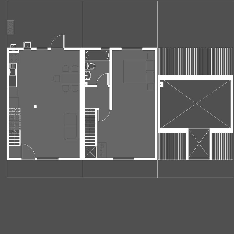 Plano de la vivienda en su entrega inicial